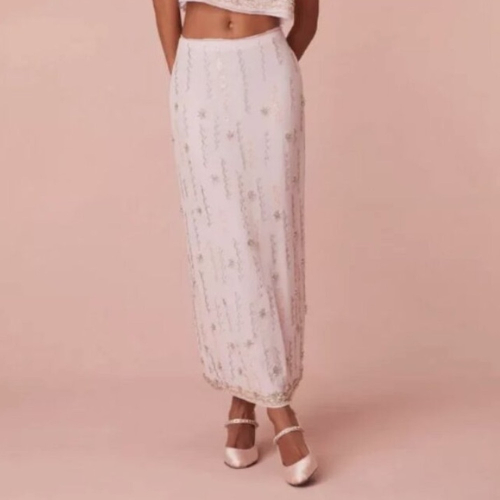 LOVESHACKFANCY Goodall Embellished Midi Skirt - Picture 3 of 15